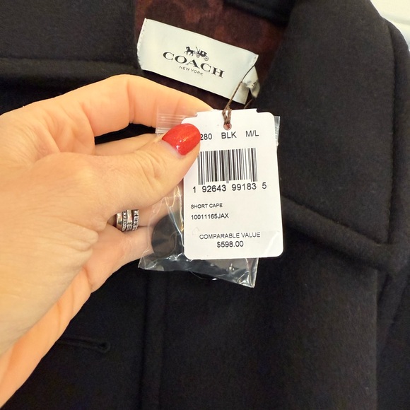 Coach Black Wool Cape Coat - Picture 5 of 5